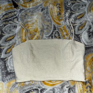 Forever 21 linen cropped tank size medium